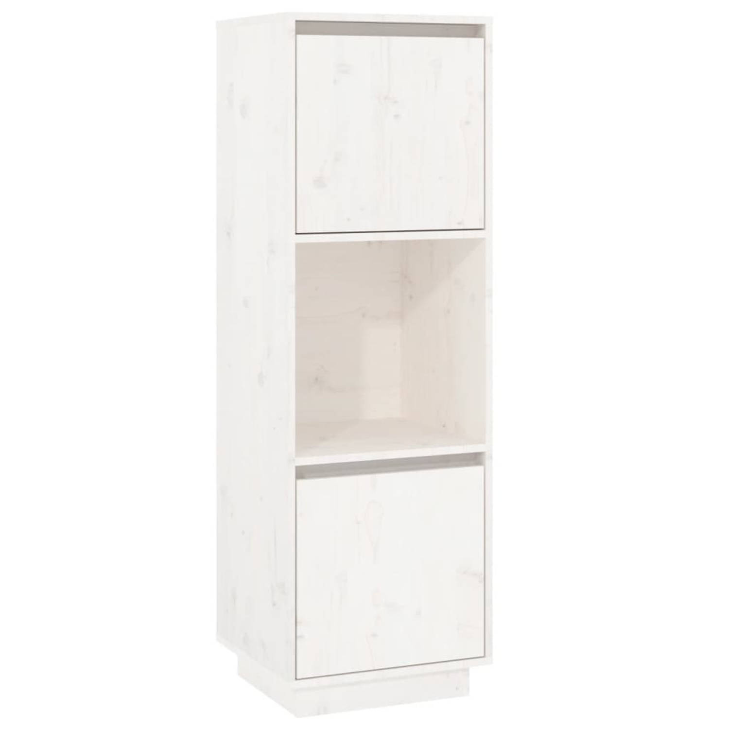 The Living Store Hoge kast - Grenenhout - 38 x 35 x 117 cm - Wit