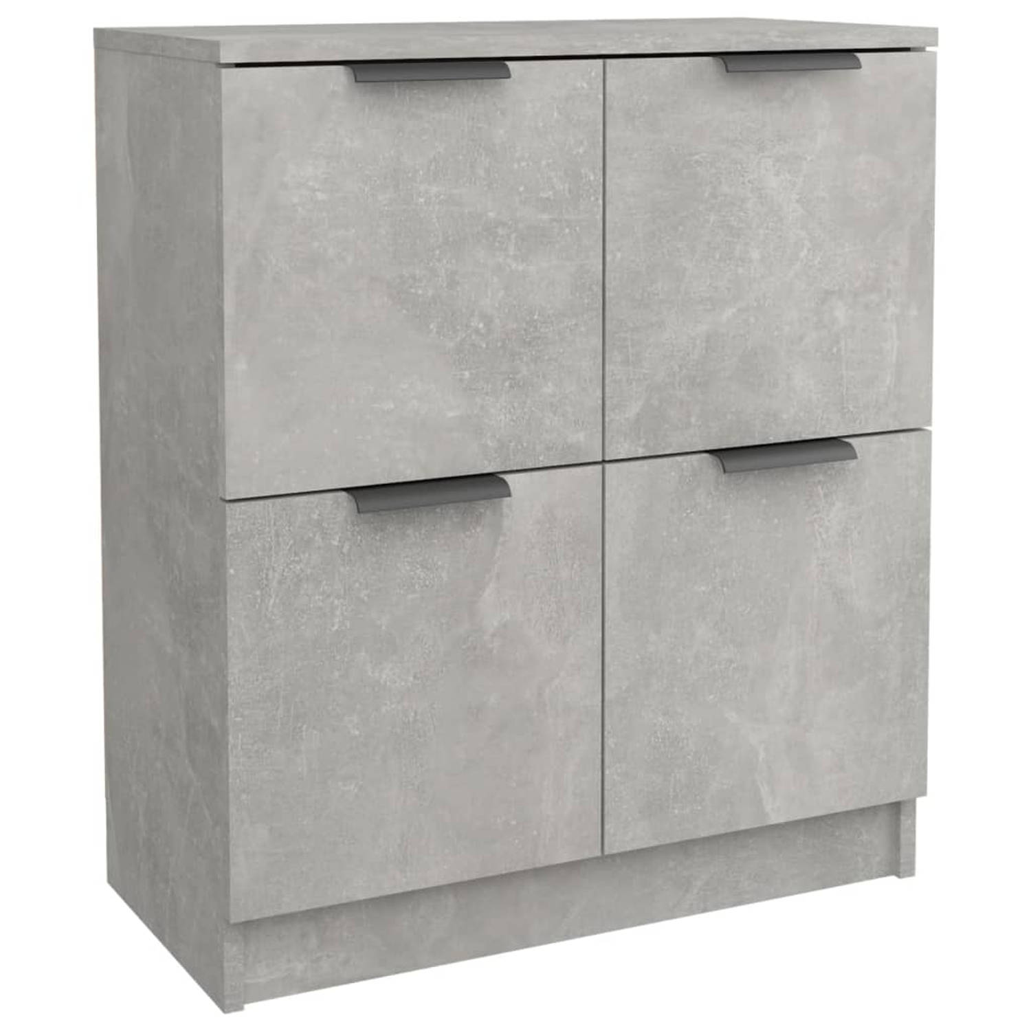 The Living Store Dressoir 60x30x70 cm bewerkt hout betongrijs - Keukenkast