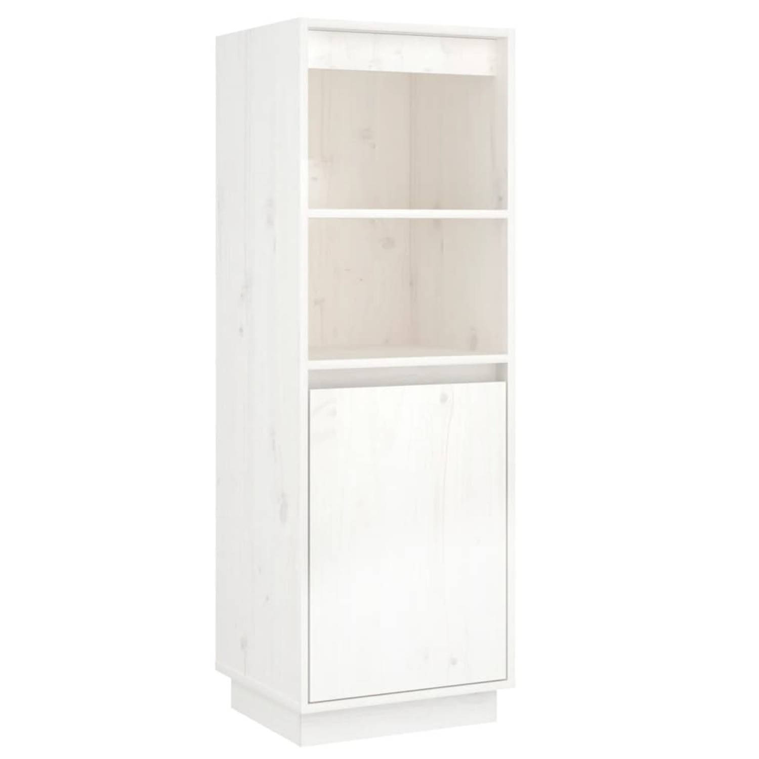 The Living Store Hoge kast Grenenhout - 37x34x110 cm - wit