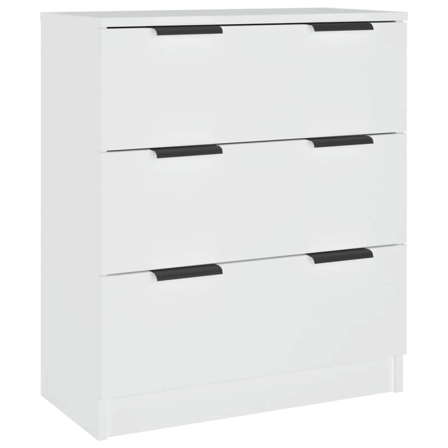 The Living Store Dressoir 60x30x70 cm bewerkt hout wit - Keukenkast