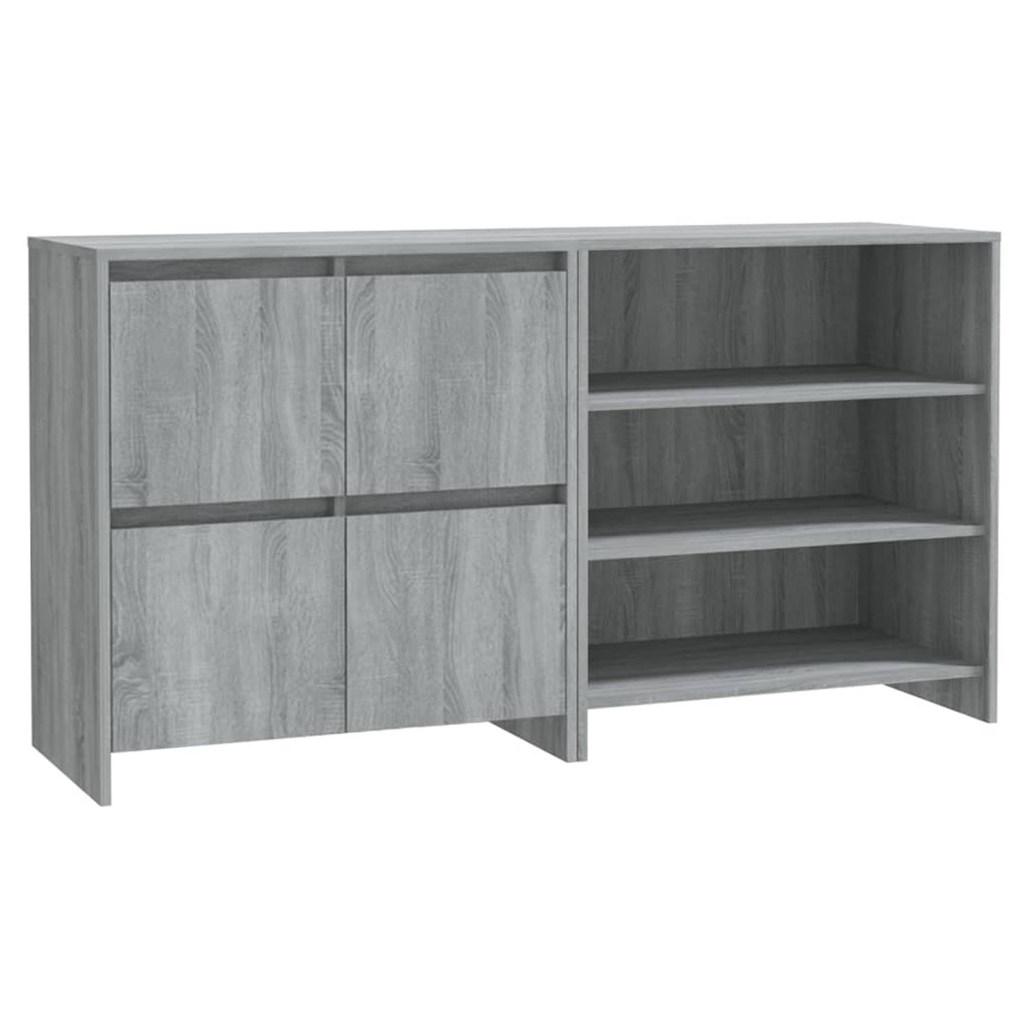 The Living Store Dressoir - naam - Dressoir - 70 x 40.5 x 75 cm - Grijs Sonoma Eiken - Bewerkt hout