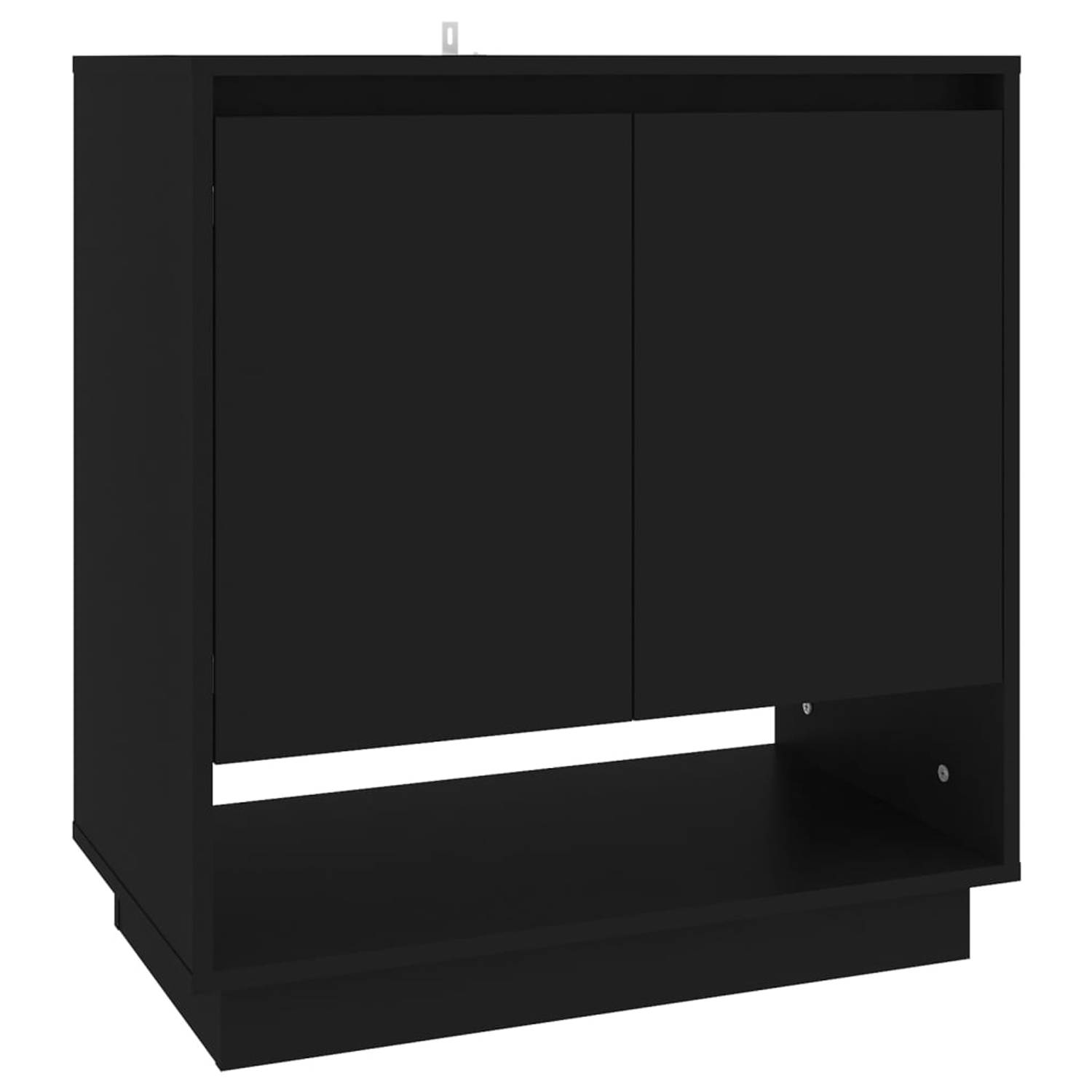 The Living Store Dressoir Minimalistisch - Bijzetkast 70x41x75 cm - Zwart spaanplaat