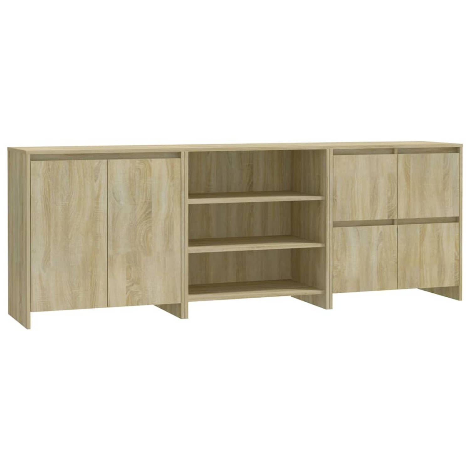 The Living Store Opbergkasten - Sonoma eiken - Bewerkt hout - Dressoirs (70x40x75 cm)