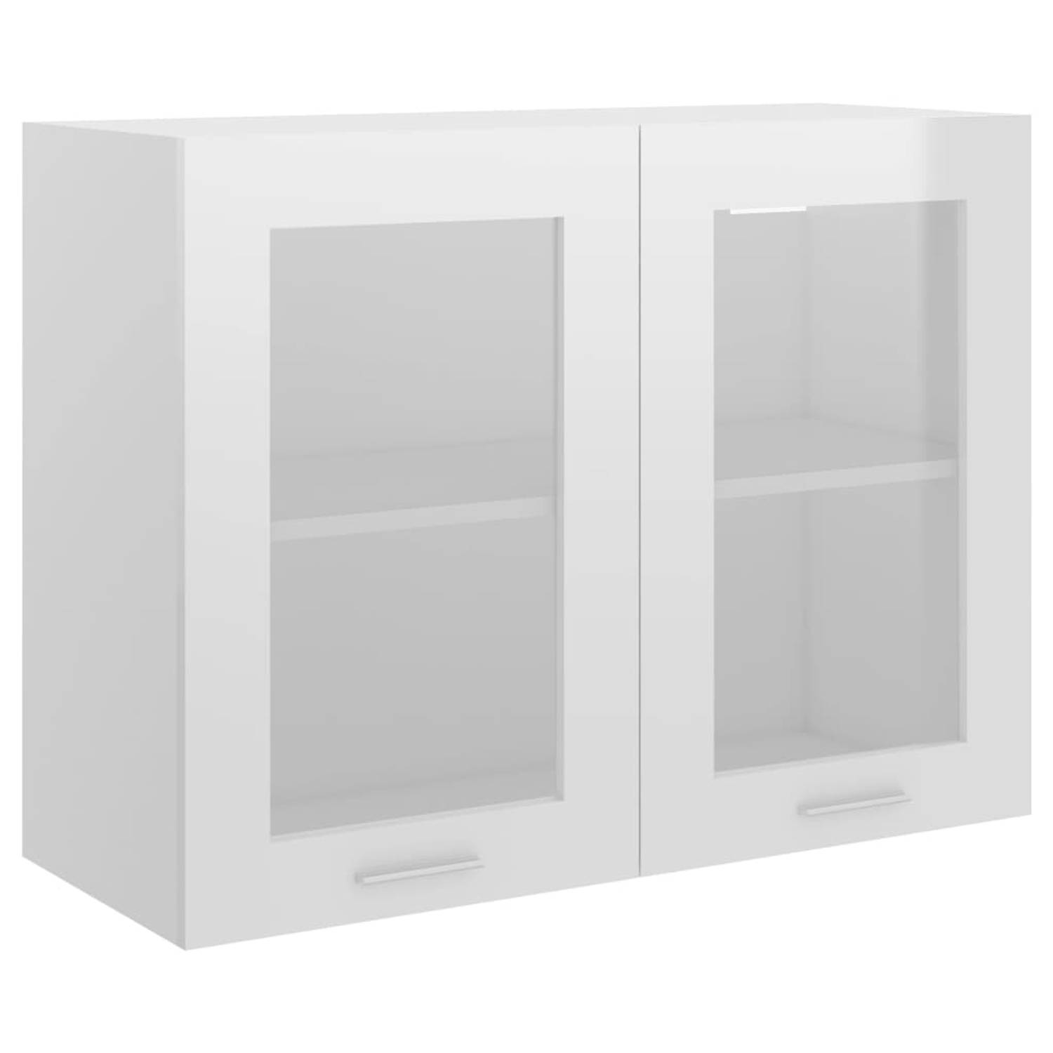 The Living Store Hangkastje - Hoogglans wit - 80 x 31 x 60 cm - Duurzaam en functioneel