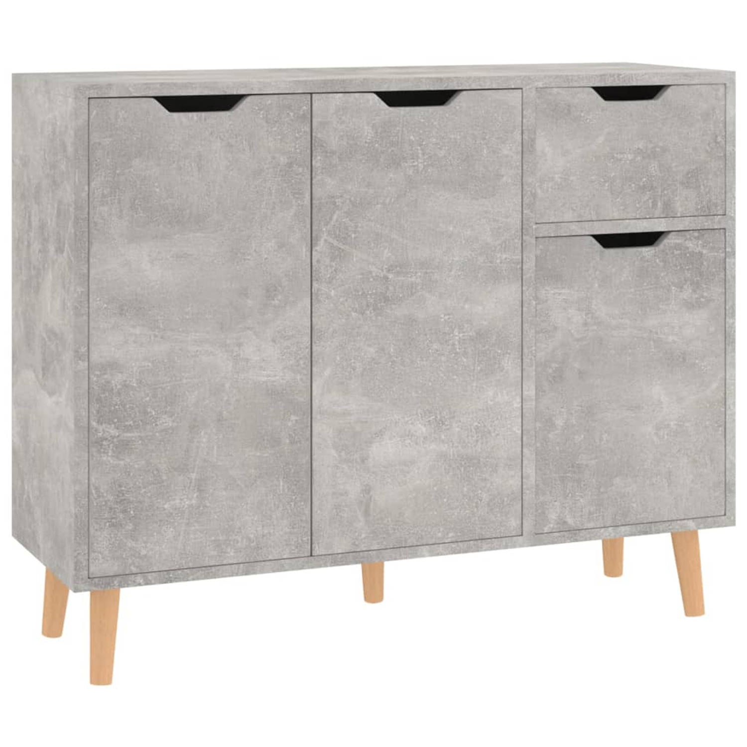 The Living Store Dressoir 90x30x72 cm spaanplaat betongrijs - Keukenkast