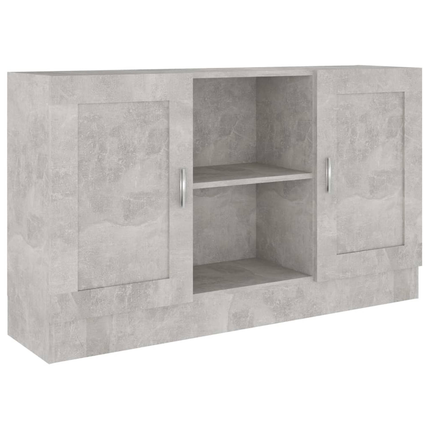 The Living Store Dressoir 120x30-5x70 cm spaanplaat betongrijs - Keukenkast