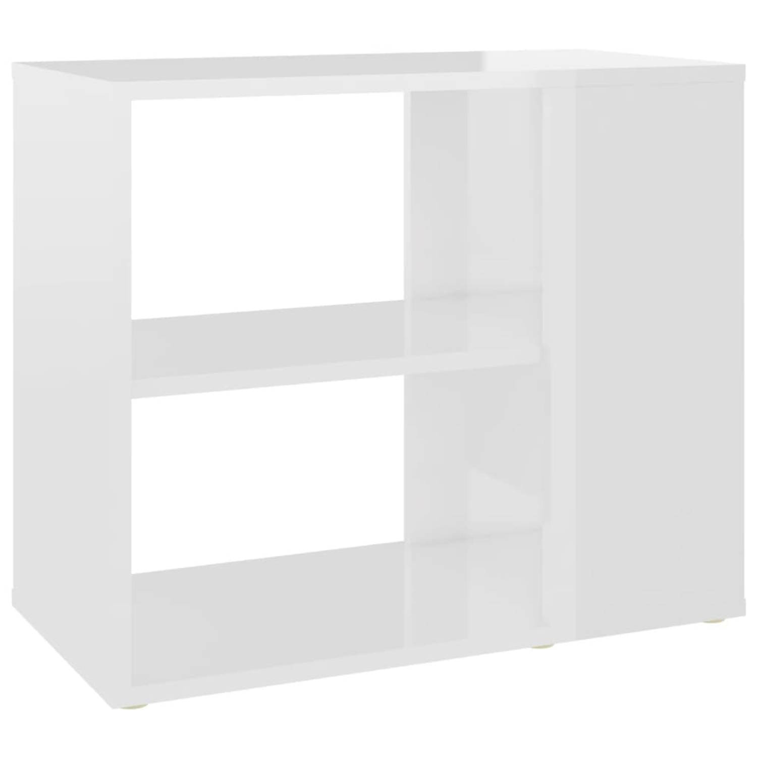 The Living Store TV-meubel Hoogglans wit 60 x 30 x 50 cm 2 schappen