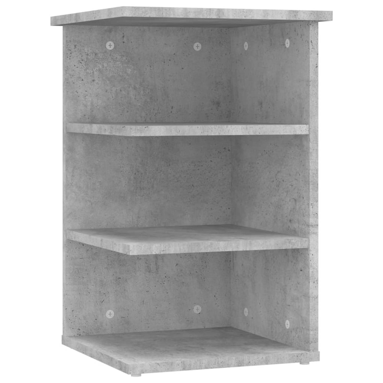 The Living Store Zijkast Trendy Praktisch - 35x35x55cm - Betongrijs - Spaanplaat