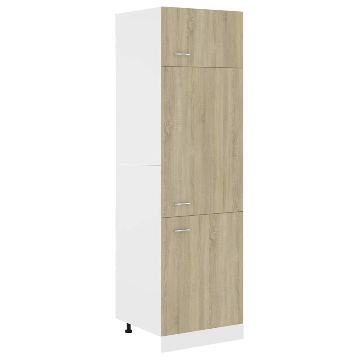 The Living Store Opbergkast Sonoma Eiken - 60 x 57 x 207 cm - 4 schappen