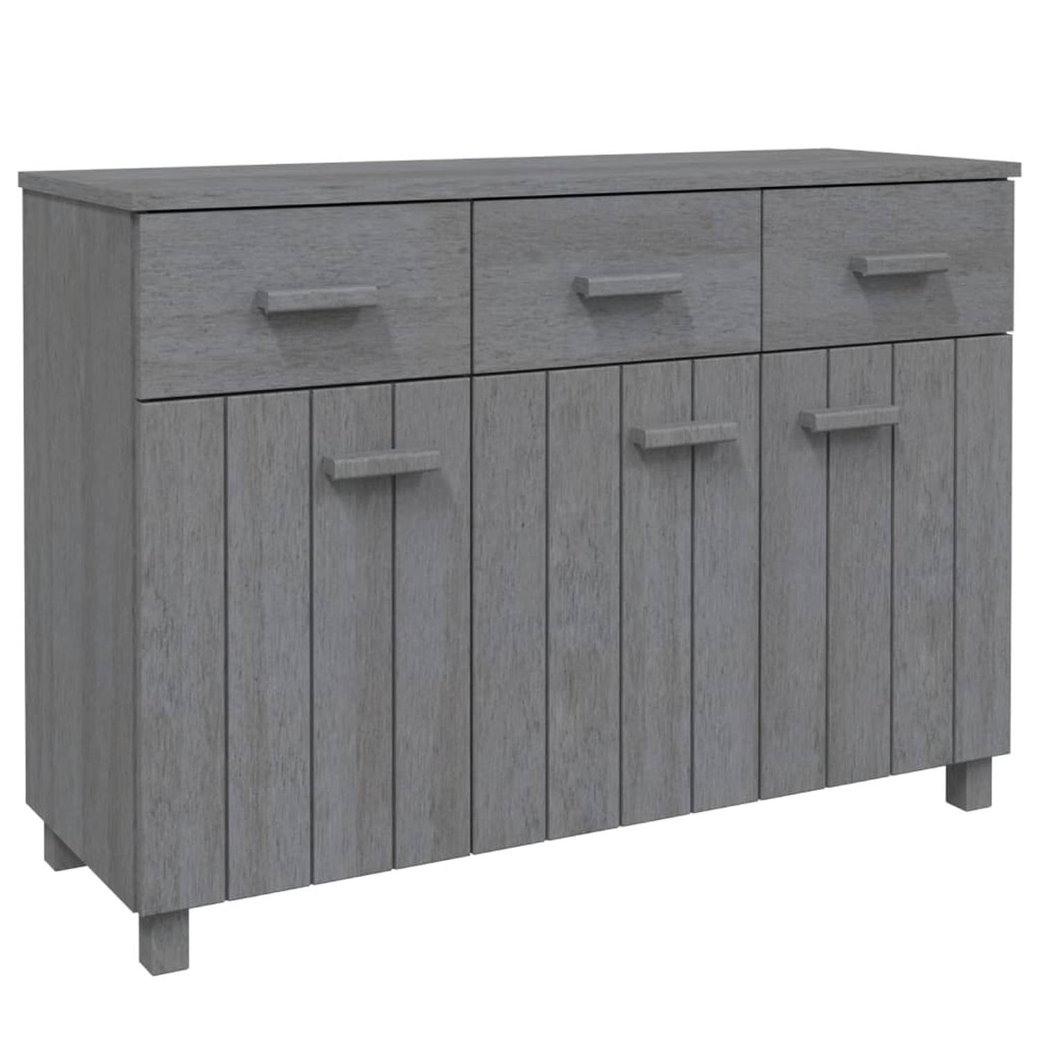 The Living Store HAMAR Houten Dressoir - 113 x 40 x 80 cm - donkergrijs