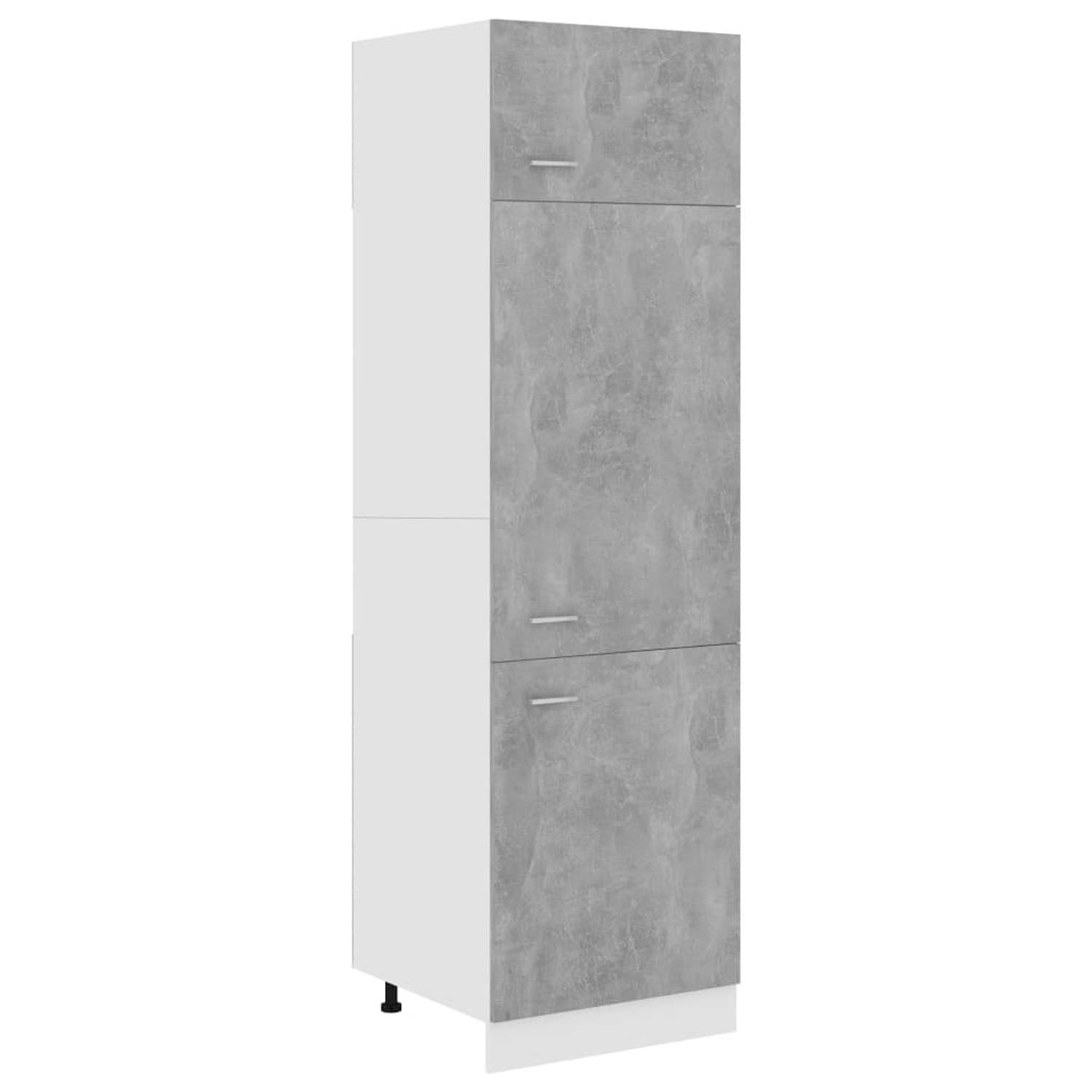 The Living Store Opbergkast - Betongrijs - 60 x 57 x 207 cm - Duurzaam en functioneel