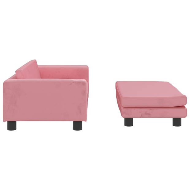 The Living Store Hondenbed - Verlengbaar - Roze - Fluweel - Massief grenenhout - 100x50x30 cm - Draagvermogen 50 kg