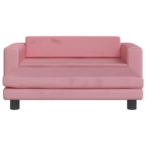 The Living Store Hondenbed - Verlengbaar - Roze - Fluweel - Massief grenenhout - 100x50x30 cm - Draagvermogen 50 kg