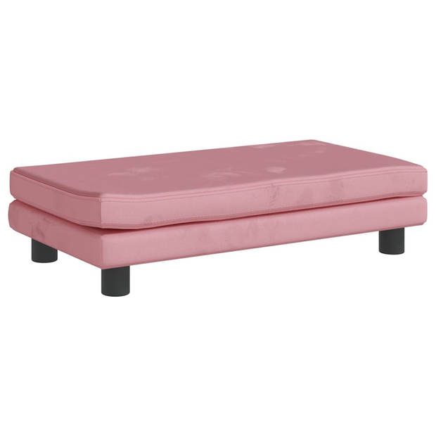 The Living Store Hondenbed - Verlengbaar - Roze - Fluweel - Massief grenenhout - 100x50x30 cm - Draagvermogen 50 kg