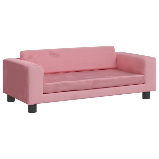 The Living Store Hondenbed - Verlengbaar - Roze - Fluweel - Massief grenenhout - 100x50x30 cm - Draagvermogen 50 kg