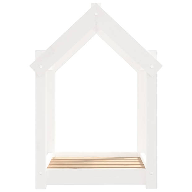 The Living Store Hondenmand s Grenenhouten Hondenbed - 61x50x70 cm - Wit