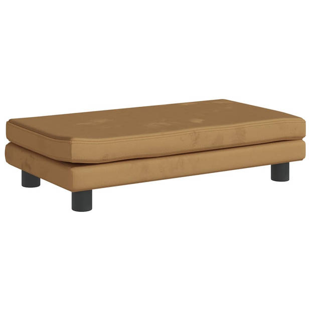 The Living Store Hondenbed Luxury - Bruin - 100x50x30 cm - Met verlengstuk - Fluweel - Massief grenenhout