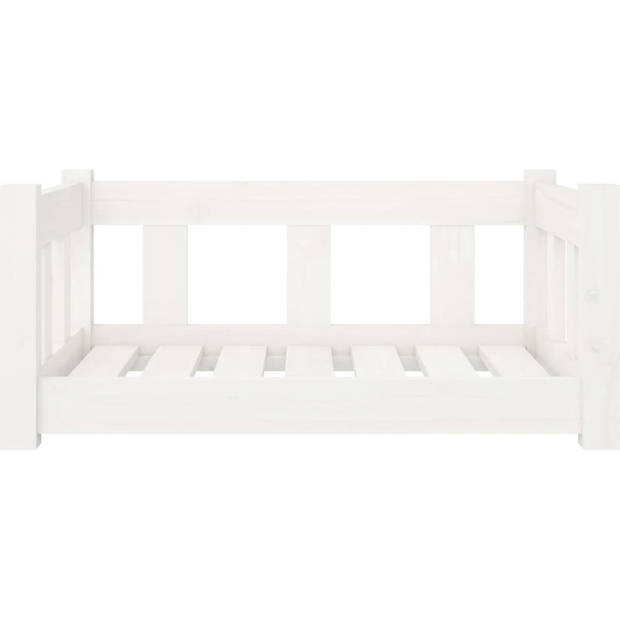 The Living Store Hondenmand Grenenhout - 65.5 x 50.5 x 28 cm - Wit