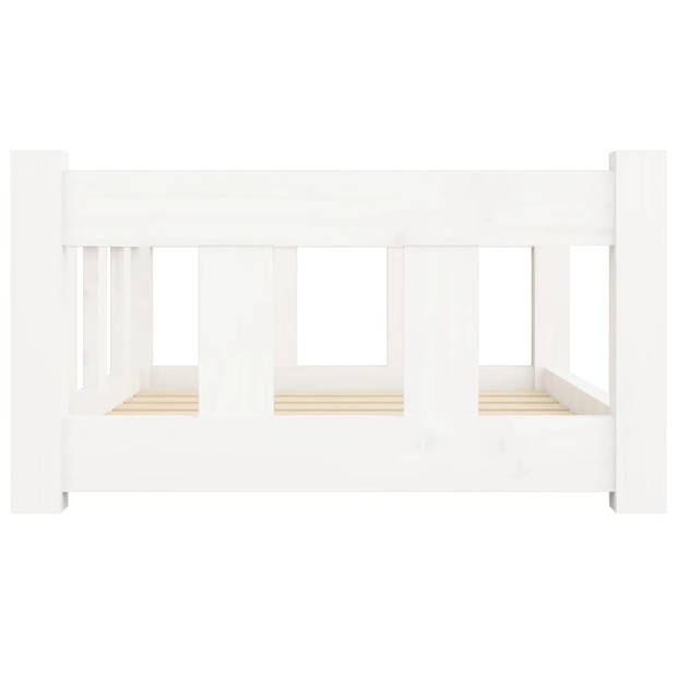 The Living Store Hondenmand Grenenhout - 65.5 x 50.5 x 28 cm - Wit