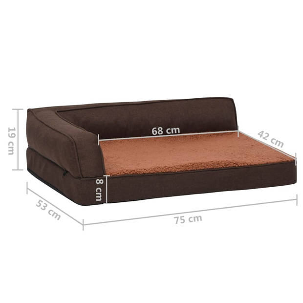 The Living Store Hondenmand - Polyester - Bruin - 75 x 53 x 19 cm - Robuust en Luxe