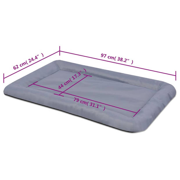 The Living Store Hondenmatras XXL - Grijs - 97 x 62 cm - Waterafstotend