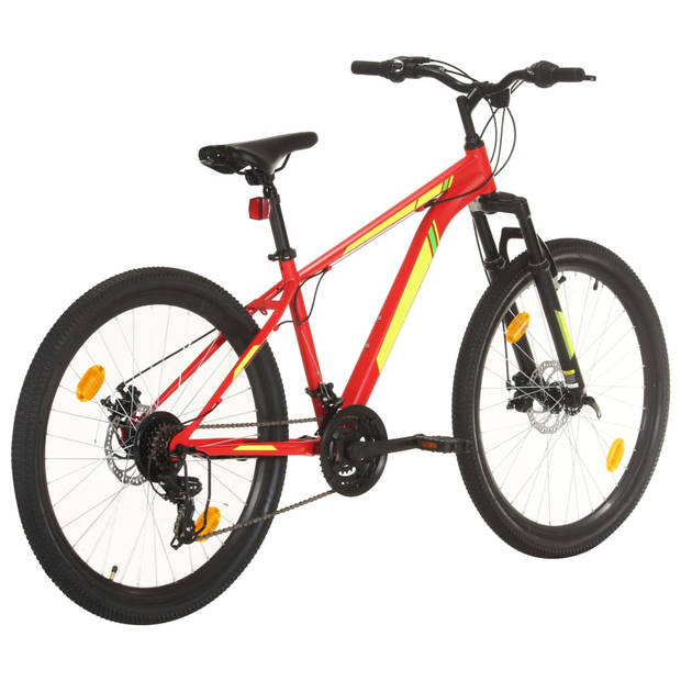 The Living Store VTT Bike - 27.5 inch - Stalen frame - Verende voorvork - Aluminium velgen - 21 versnellingen - Rood