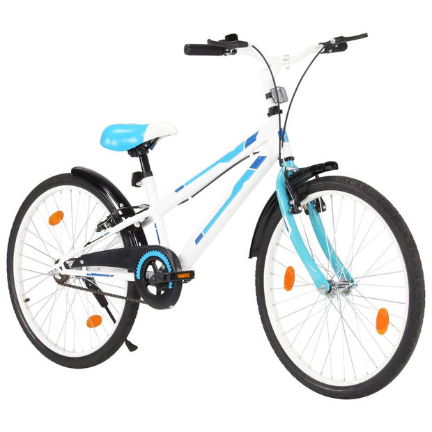 The Living Store Kinderfiets - 24 inch - Blauw en wit