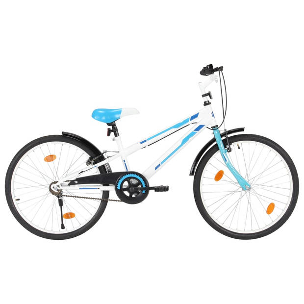 The Living Store Kinderfiets - 24 inch - Blauw en wit