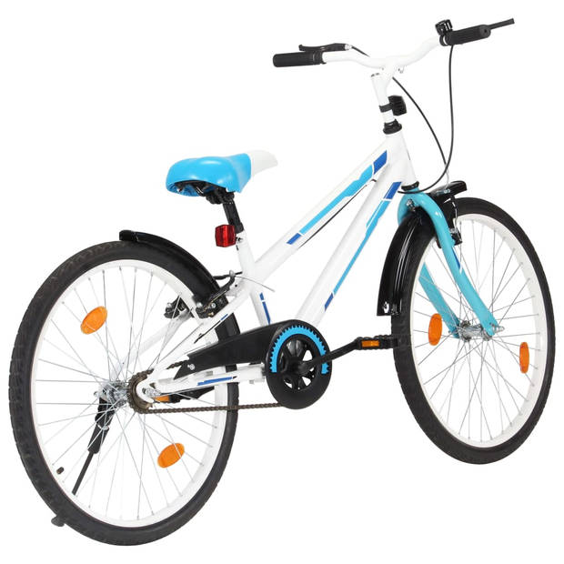 The Living Store Kinderfiets - 24 inch - Blauw en wit