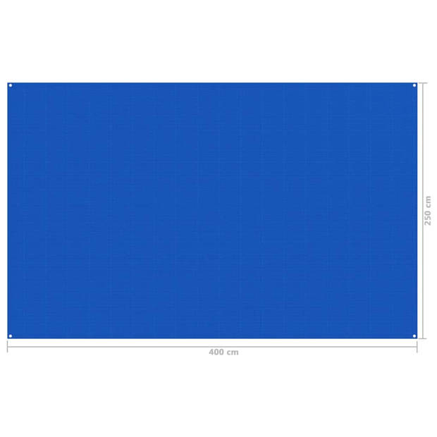 The Living Store Tenttapijt - Blauw - 250 x 400 cm - HDPE - Weerbestendig