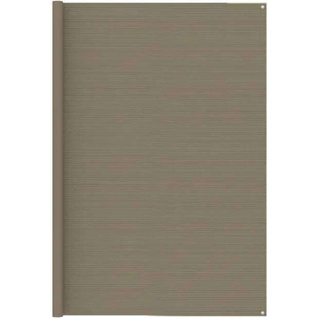 The Living Store Tenttapijt - Taupe - 250x400 cm - Hoge dichtheid polyetheen - Weerbestendig