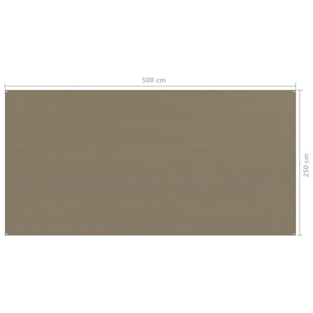 The Living Store Tenttapijt - HDPE - 250 x 500 cm - Taupe