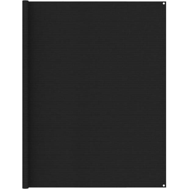 The Living Store Tenttapijt - Zwarte kleur - 250 x 300 cm (B x L) - Gemaakt van 100% HDPE - Weerbestendig en ademend -