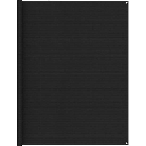 The Living Store Tenttapijt - Zwarte kleur - 250 x 300 cm (B x L) - Gemaakt van 100% HDPE - Weerbestendig en ademend -