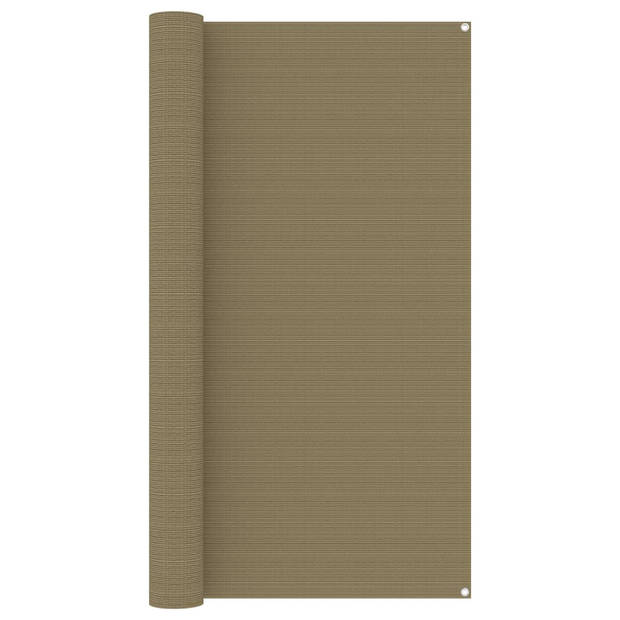 The Living Store Tenttapijt - 200x200 cm - Taupe - HDPE - Weerbestendig