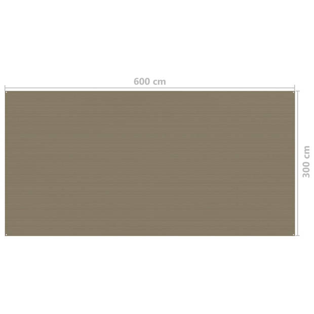 The Living Store Tenttapijt - Taupe - 300 x 600 cm - Weerbestendig en ademend