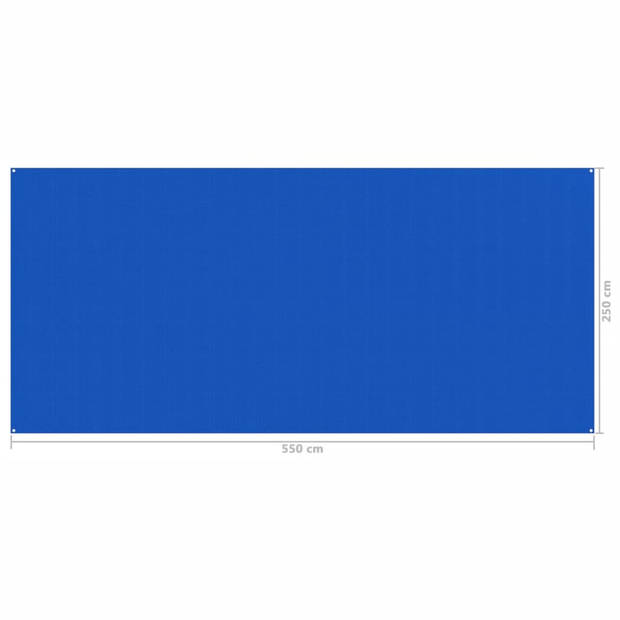 The Living Store Vloerkleed Tenttapijt - 250 x 550 cm - Blauw HDPE