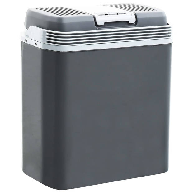 The Living Store Draagbare Thermo-elektrische Koelbox - 20 liter - Grijs/Wit - PP - 39.6 x 23.7 x 42.6 cm -
