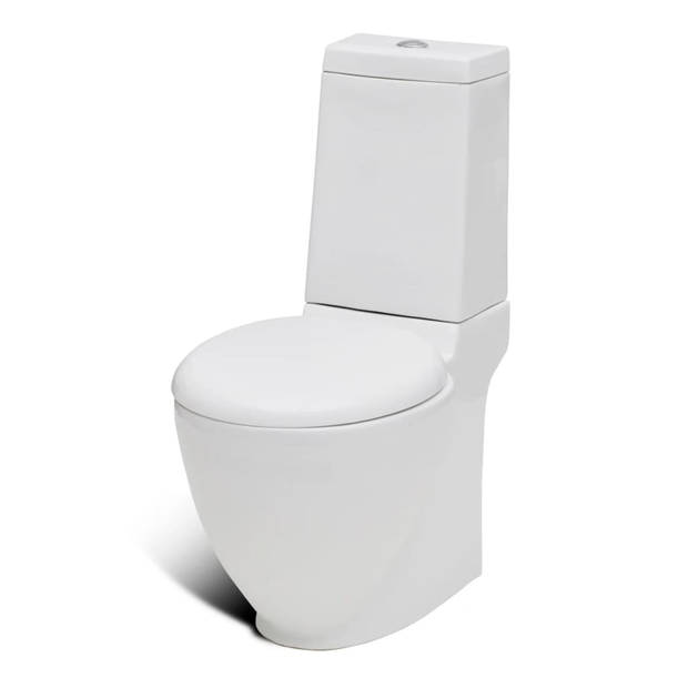 The Living Store Staande Toilet en Bidet Set - Wit Keramiek - 65 x 40 x 85 cm - Duaal spoelsysteem - Soft close