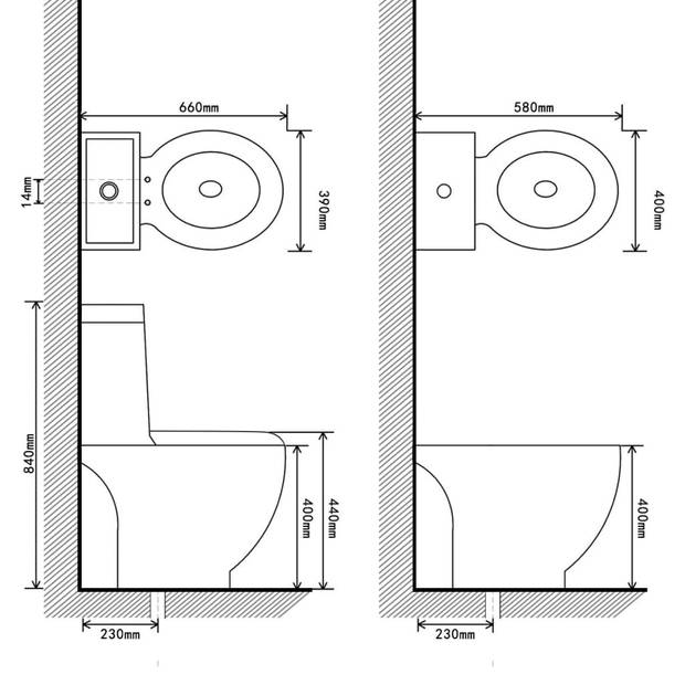 The Living Store Toilet Calio - Toilet - 39 x 66 x 84 cm - Soft-close mechanisme