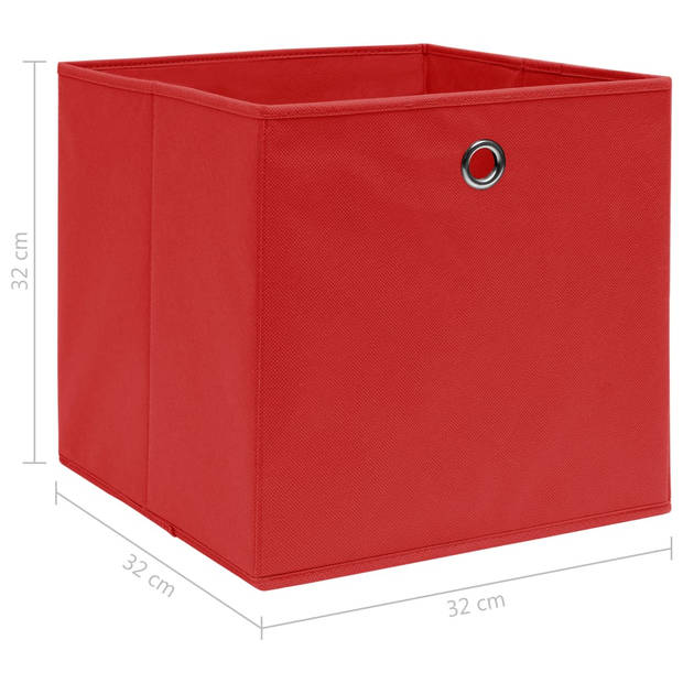 The Living Store Opbergbox - Inklapbaar - 32 x 32 x 32 cm - Rood - Nonwoven stof