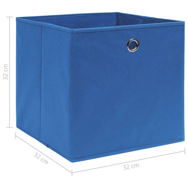The Living Store Opbergbox Inklapbaar - Blauw - 32x32x32 cm - Nonwoven stof