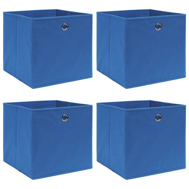 The Living Store Opbergbox Inklapbaar - Blauw - 32x32x32 cm - Nonwoven stof