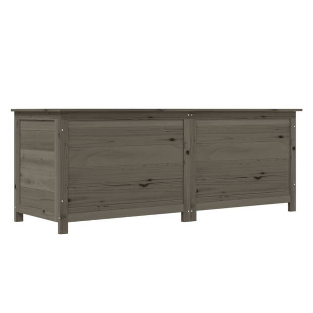 The Living Store Houten Kussenbox - 150x50x56 cm - Massief Vurenhout - Antraciet