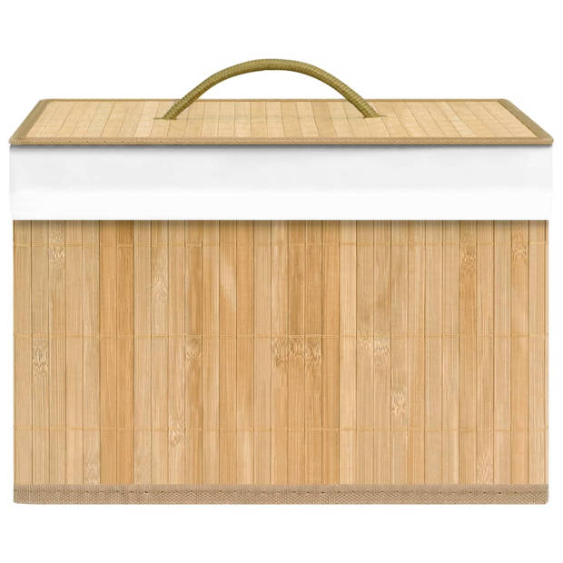 The Living Store Opbergboxen - Bamboe - Geweven stof - 31x31x20 cm - Vierkant