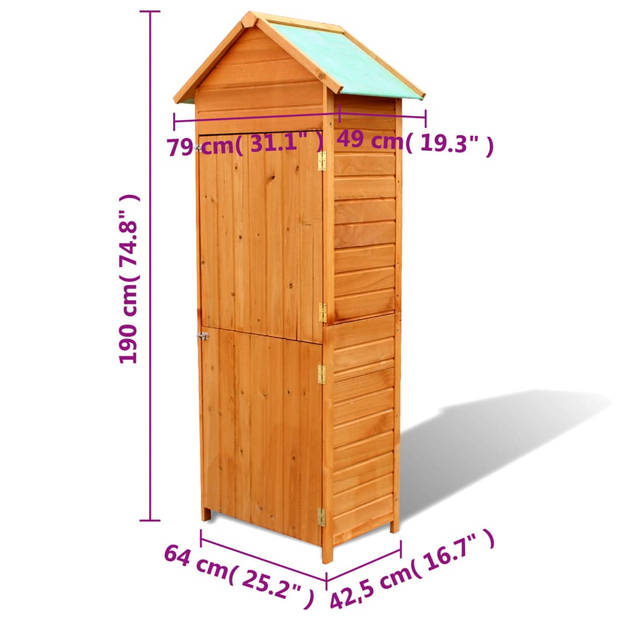 The Living Store Opbergkast - Hout - 42.5 x 64 x 190 cm - Waterbestendig