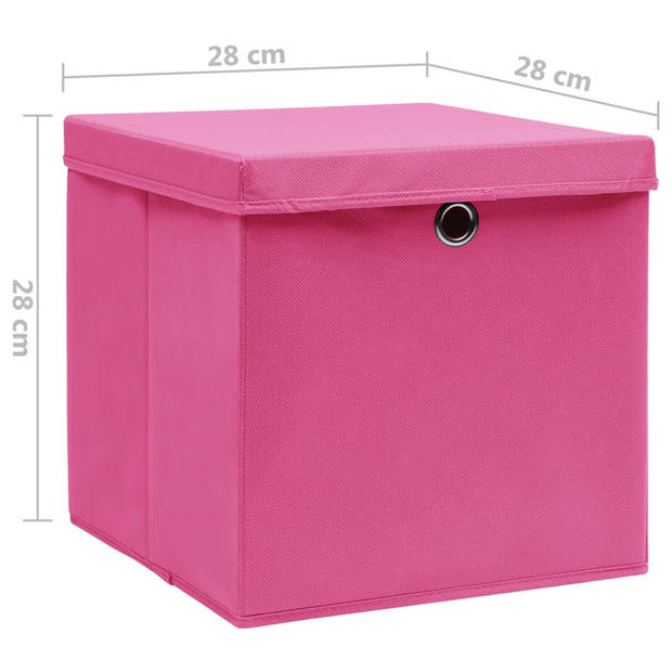 The Living Store Opvouwbare opbergdozen - 28 x 28 x 28 cm - roze - set van 1