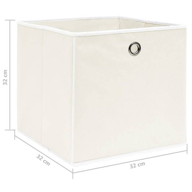 The Living Store Opbergbox - Inklapbaar - 32 x 32 x 32 cm - wit - nonwoven stof