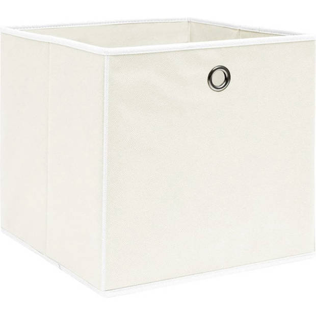 The Living Store Opbergbox - Inklapbaar - 32 x 32 x 32 cm - wit - nonwoven stof