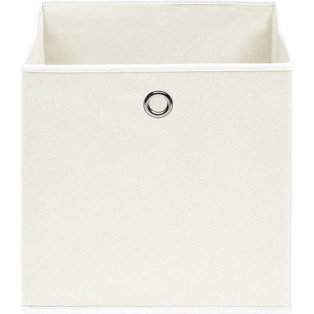 The Living Store Opbergbox - Inklapbaar - 32 x 32 x 32 cm - wit - nonwoven stof